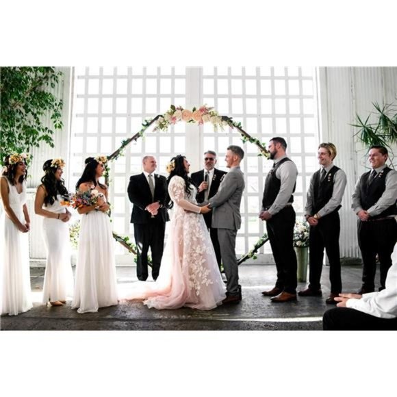 Artificial Peony Flower Swag, 25 Inch Decorative Swag Champagne Peony White Rose - Picture 6 of 7